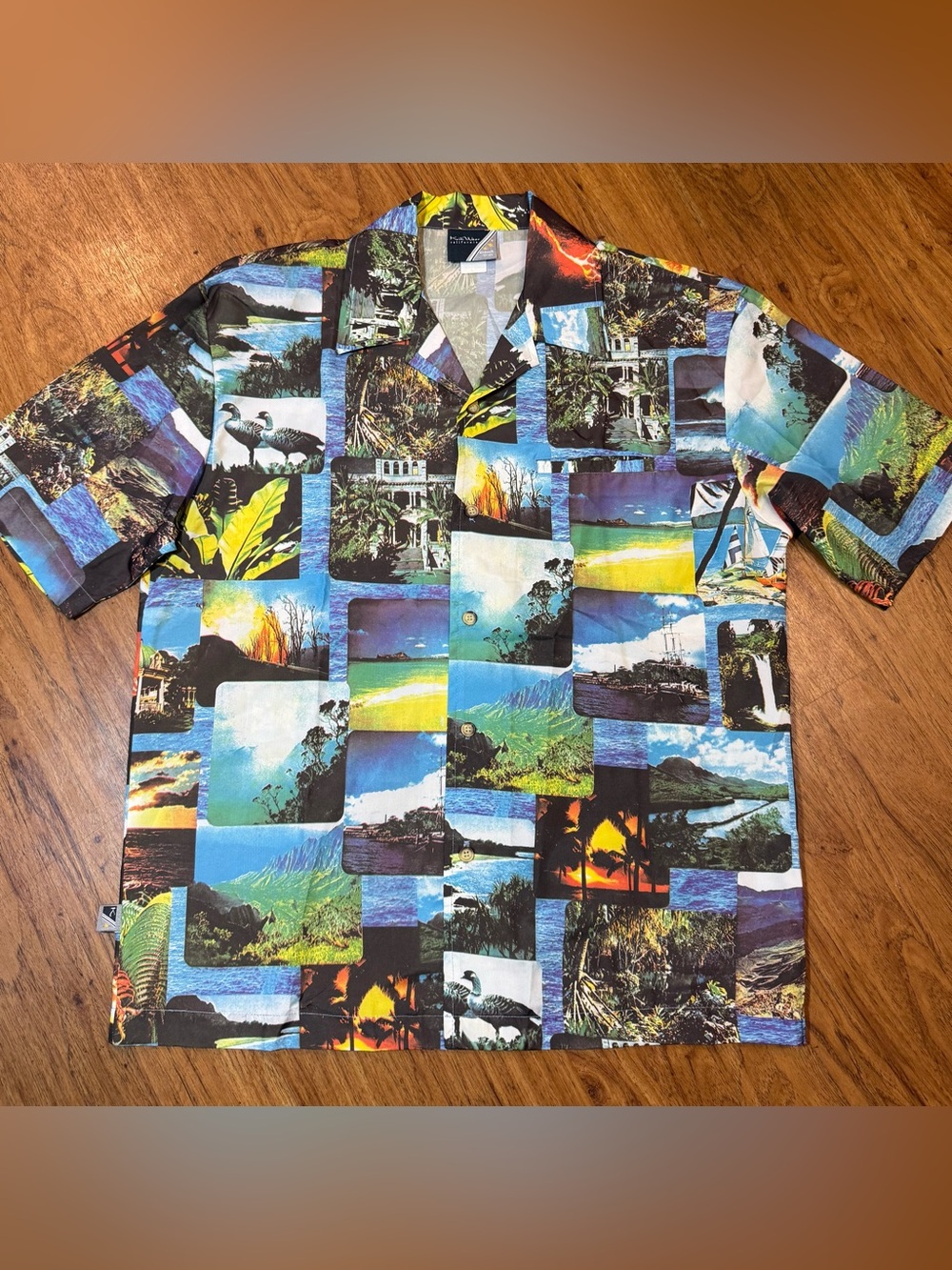 Vintage 90’s KikWear Mens Hawaiian Shirt Hawaii California Skate Surf RARE L